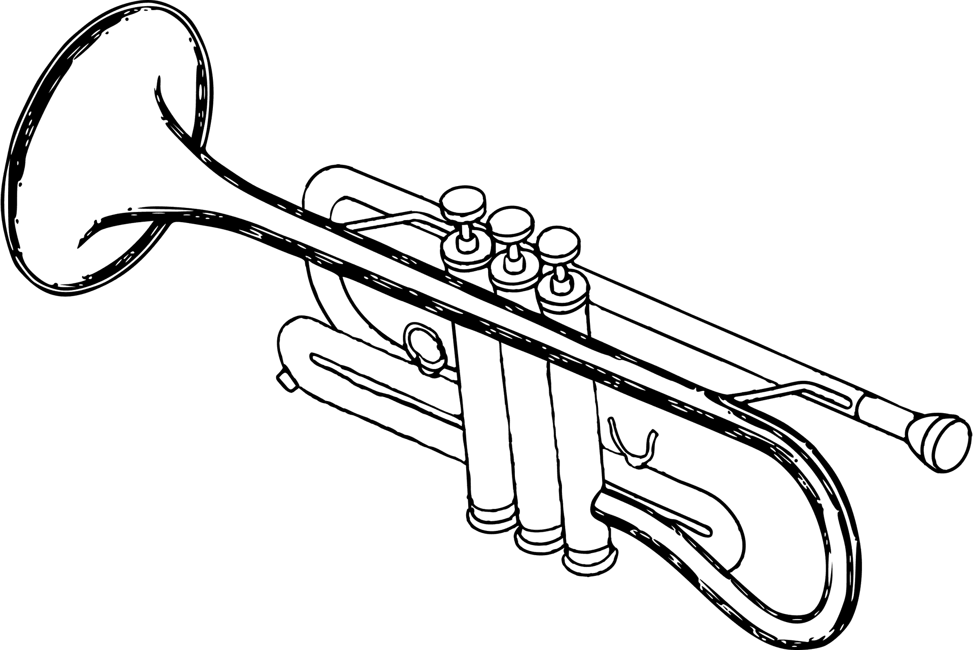 Trumpet Line Art Illustration PNG