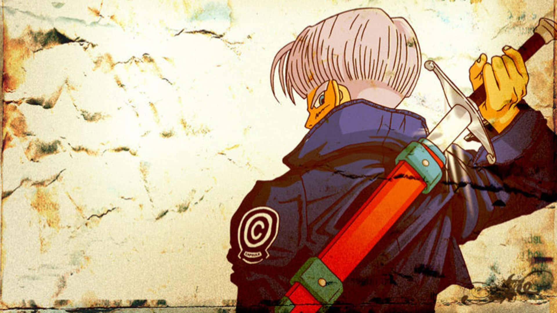 Trunks Getting Sword From His Back Wallpaper