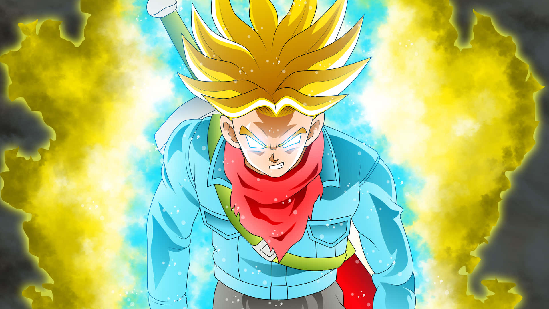 Trunks Yellow And Blue Blasts Wallpaper