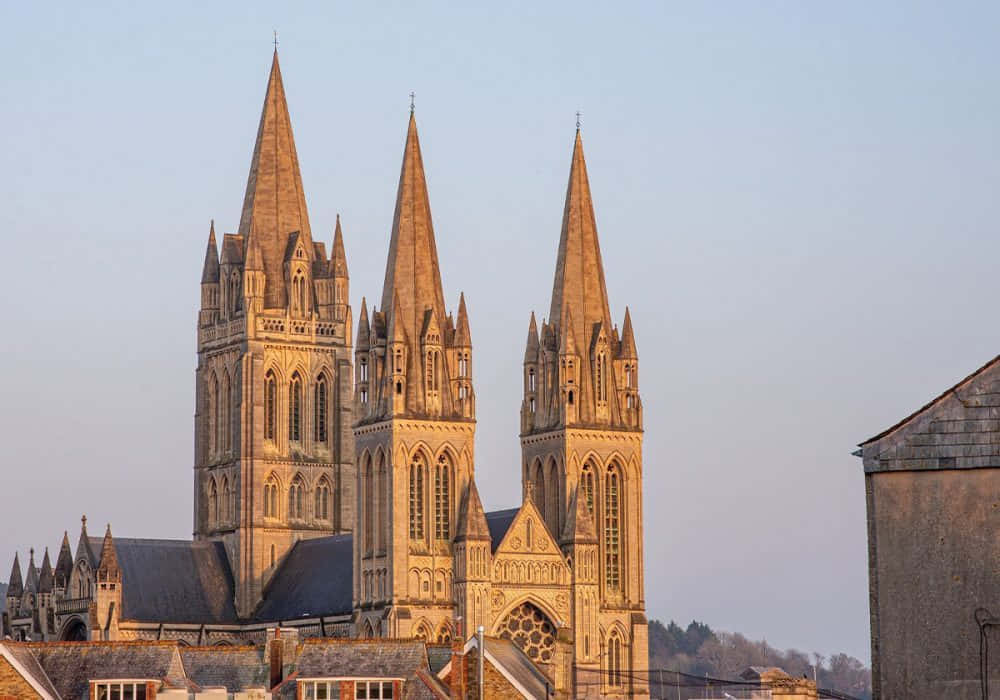 Truro Cathedral Sunset Silhouette Wallpaper