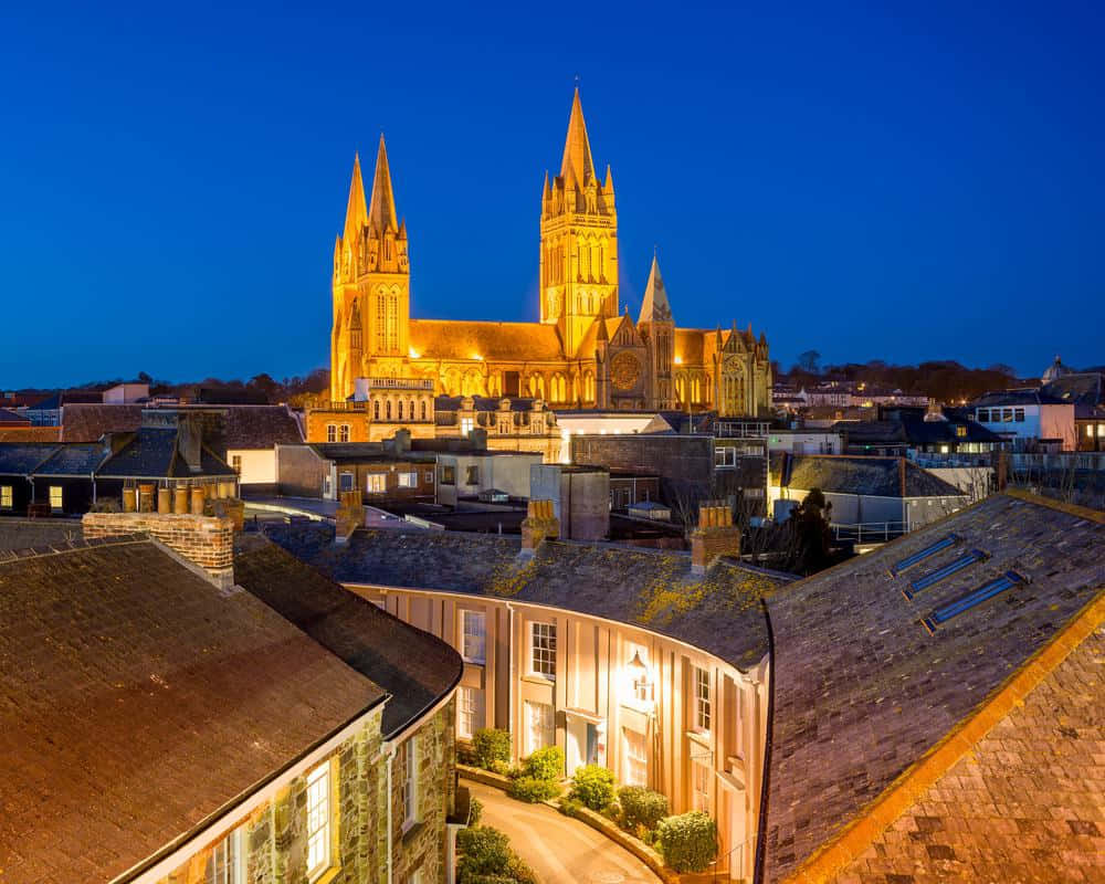 Truro Cathedral Twilight View Wallpaper