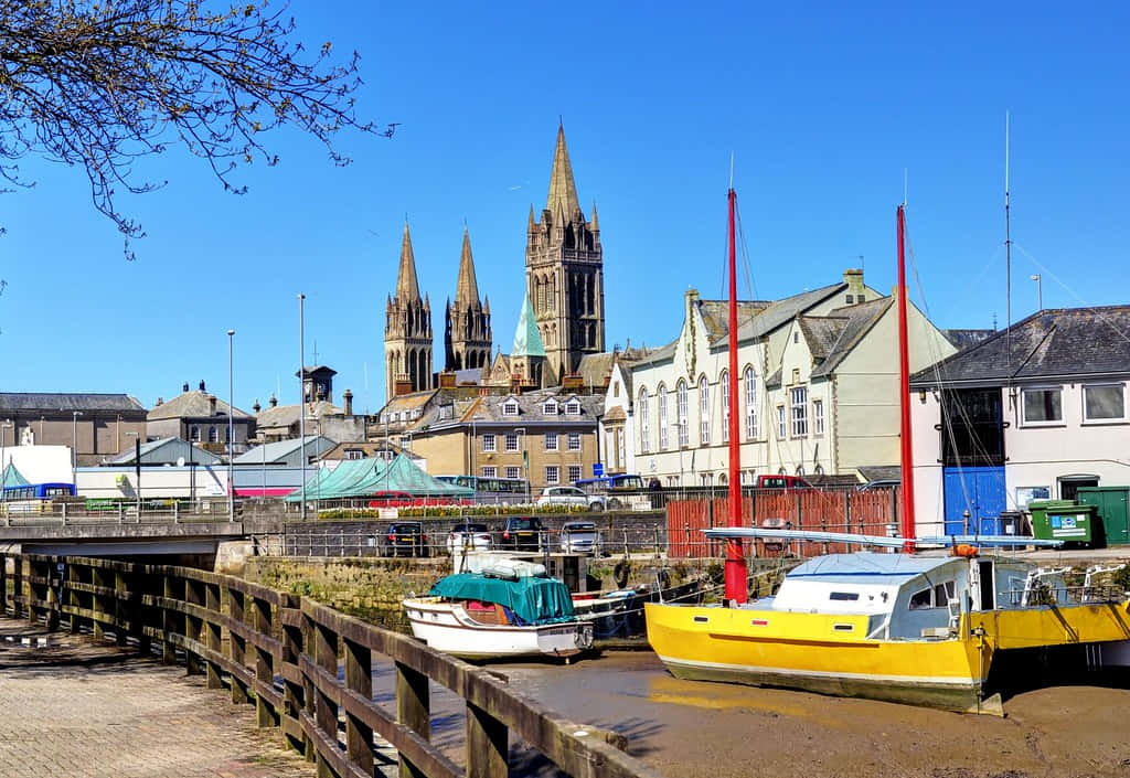 Truro Cathedraland River Fal Wallpaper