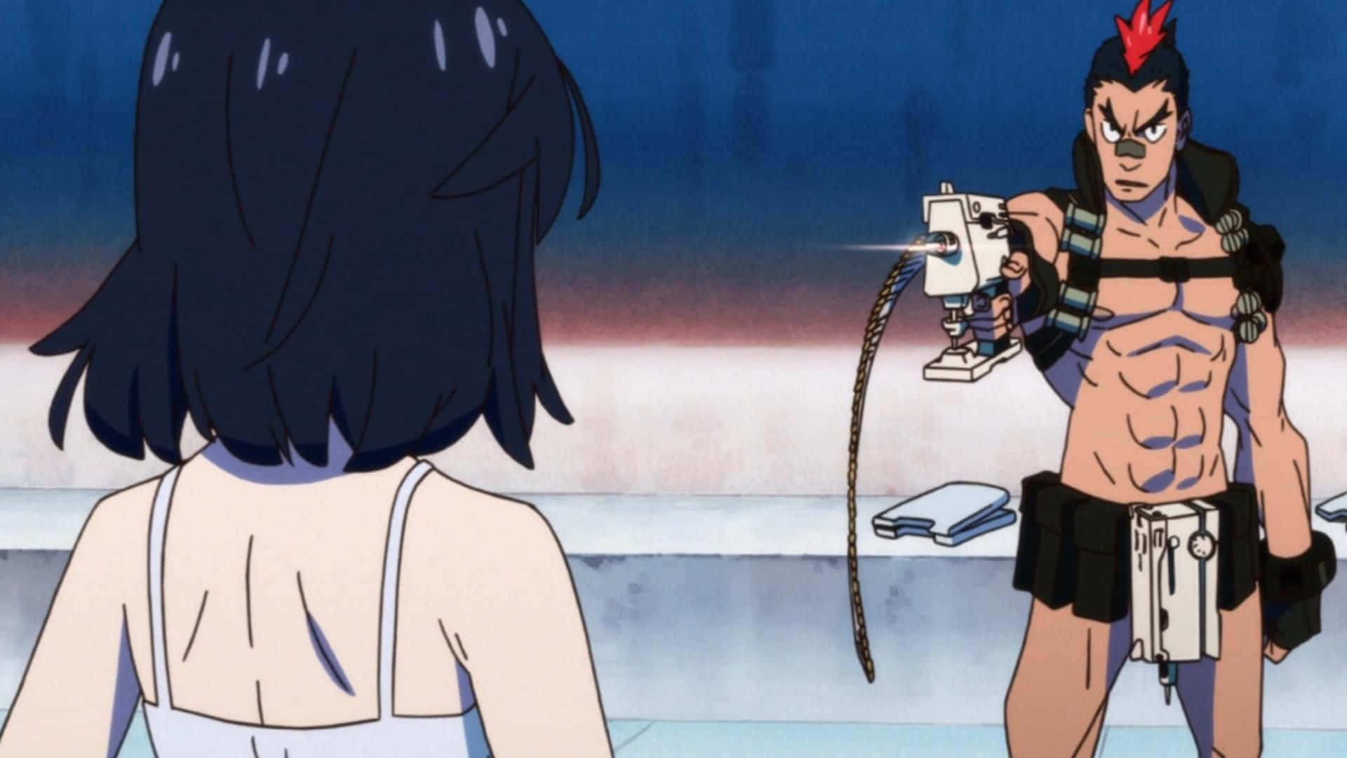 Caption: Tsumugu Kinagase from Kill la Kill - The man behind Nudist Beach Wallpaper