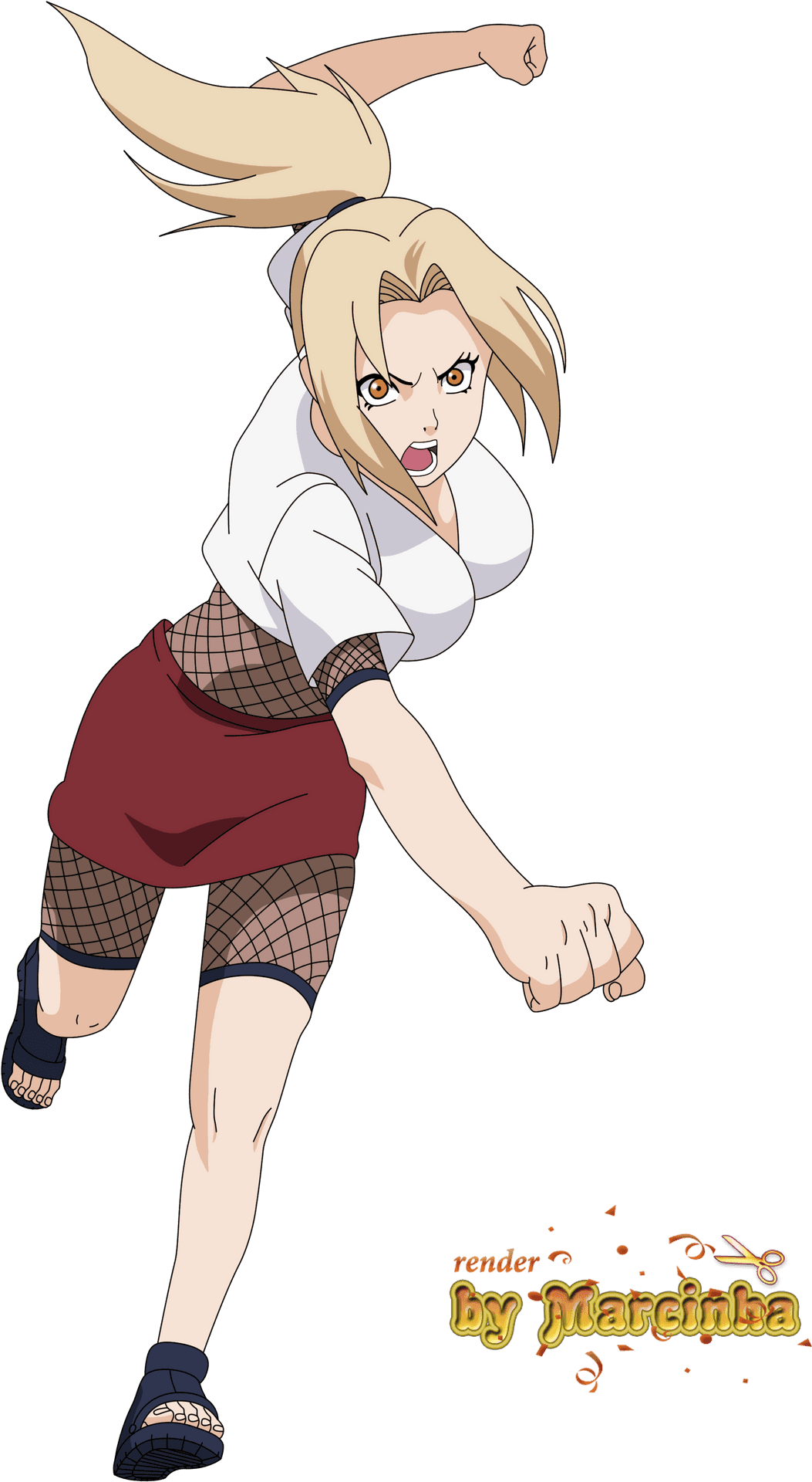 Tsunade Action Pose Anime PNG