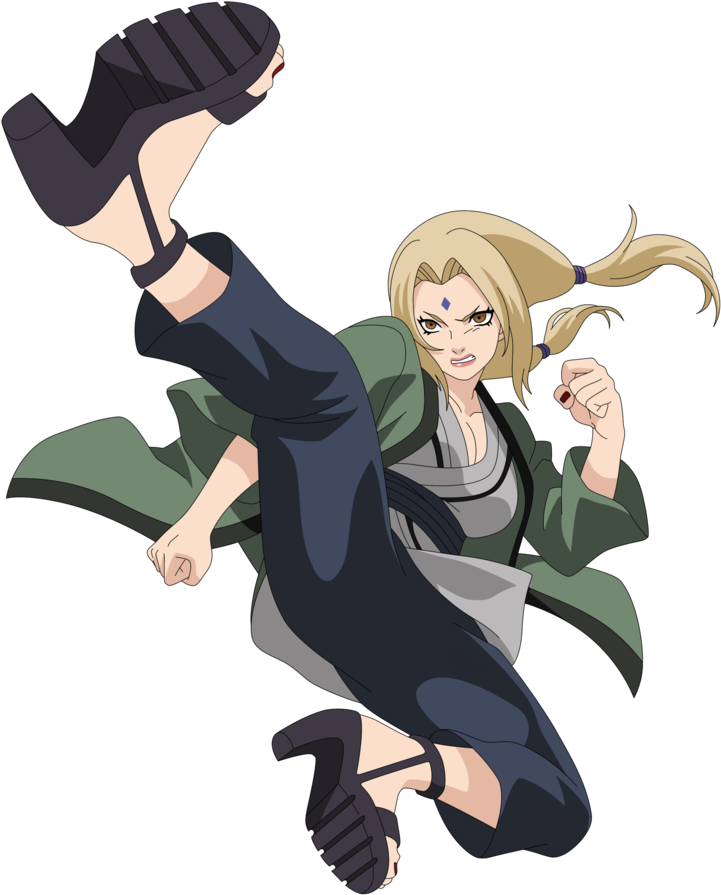 Download Tsunade Action Pose Naruto Anime | Wallpapers.com