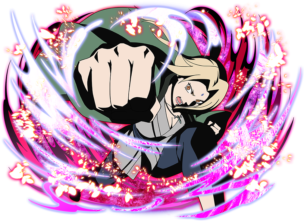 Tsunade Powerful Punch Anime Art PNG
