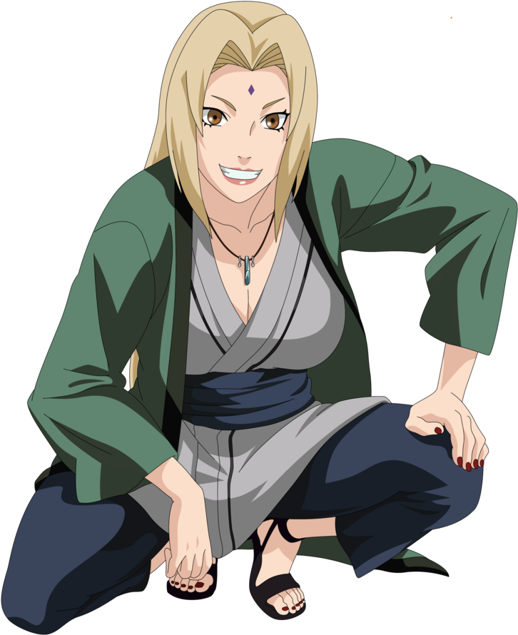 Download Tsunade Sitting Pose Naruto Anime