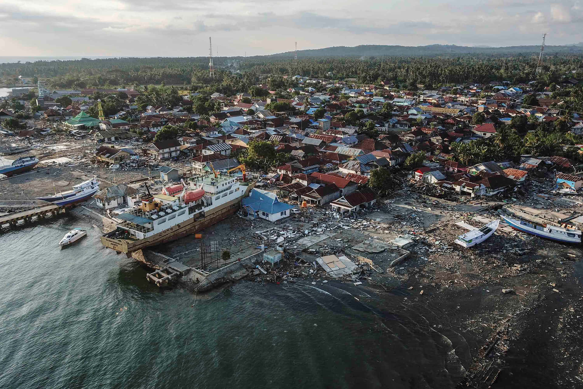 The power of a Tsunami makes this shoreline unrecognizable