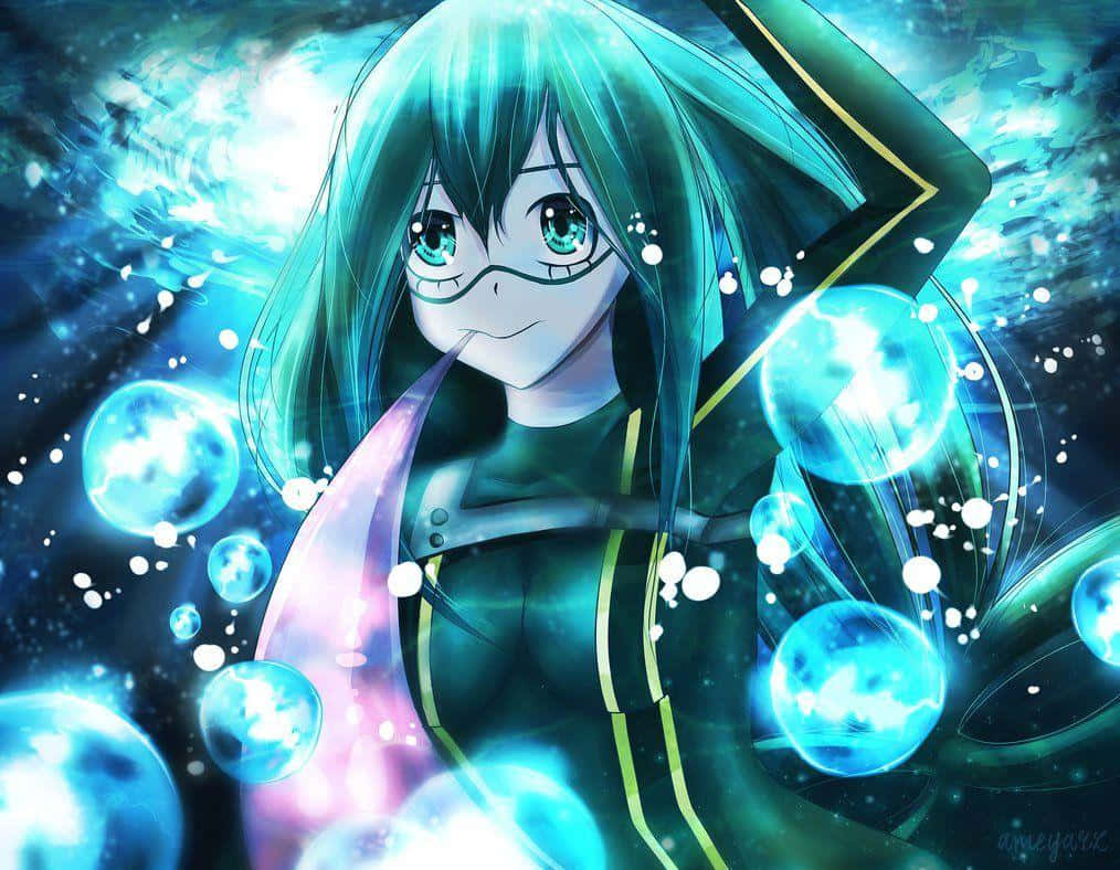 Image  Tsuyu Asui Focused and Ready Wallpaper