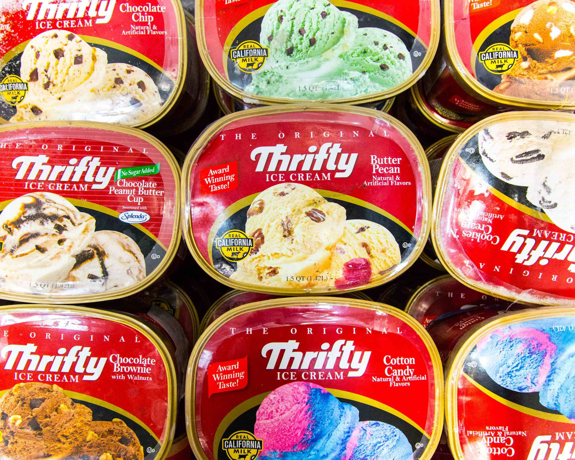 High Quality Thrifty Ice Cream Varieties Top View Wallpaper