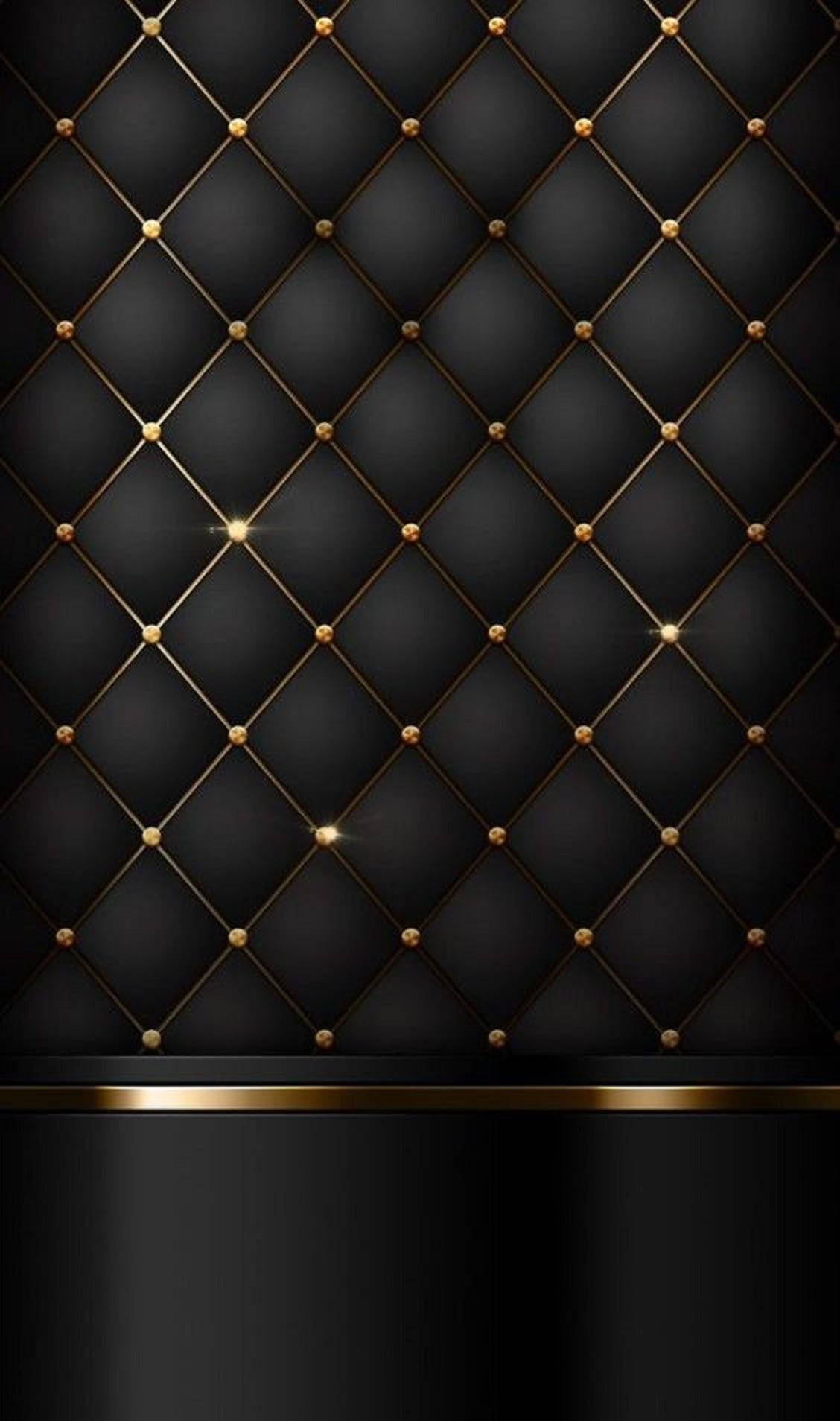Tufted Metallic Gold And Black Pattern Wallpaper