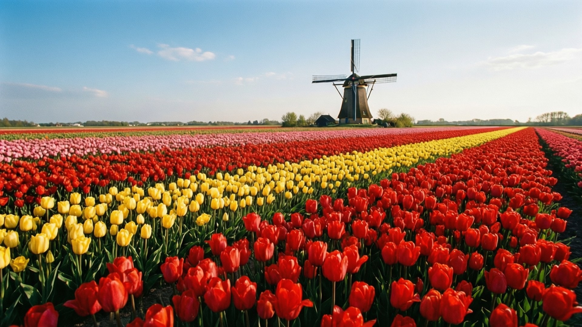 Tulip Fields and Windmill Taustakuvat