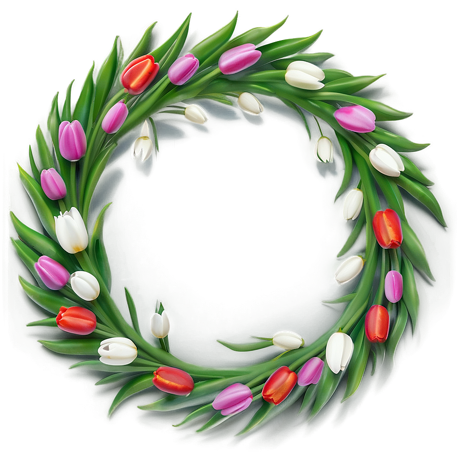 Tulip Flower Circle Png 06252024 PNG