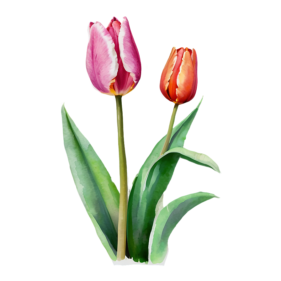 Download Tulip Watercolor Png Dqc52 | Wallpapers.com