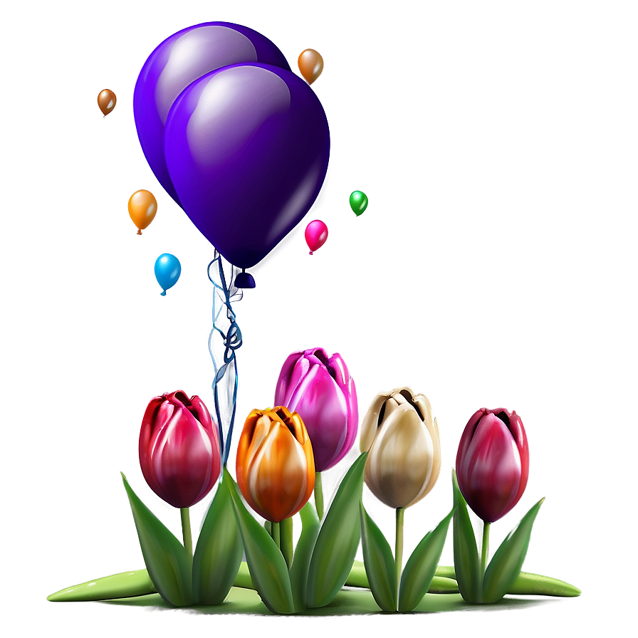 Tulips And Balloons Png 05242024 PNG