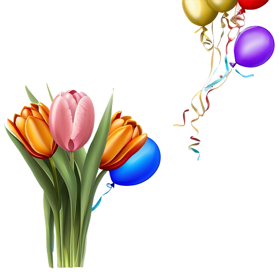 Tulips And Balloons Png Wyr49 PNG