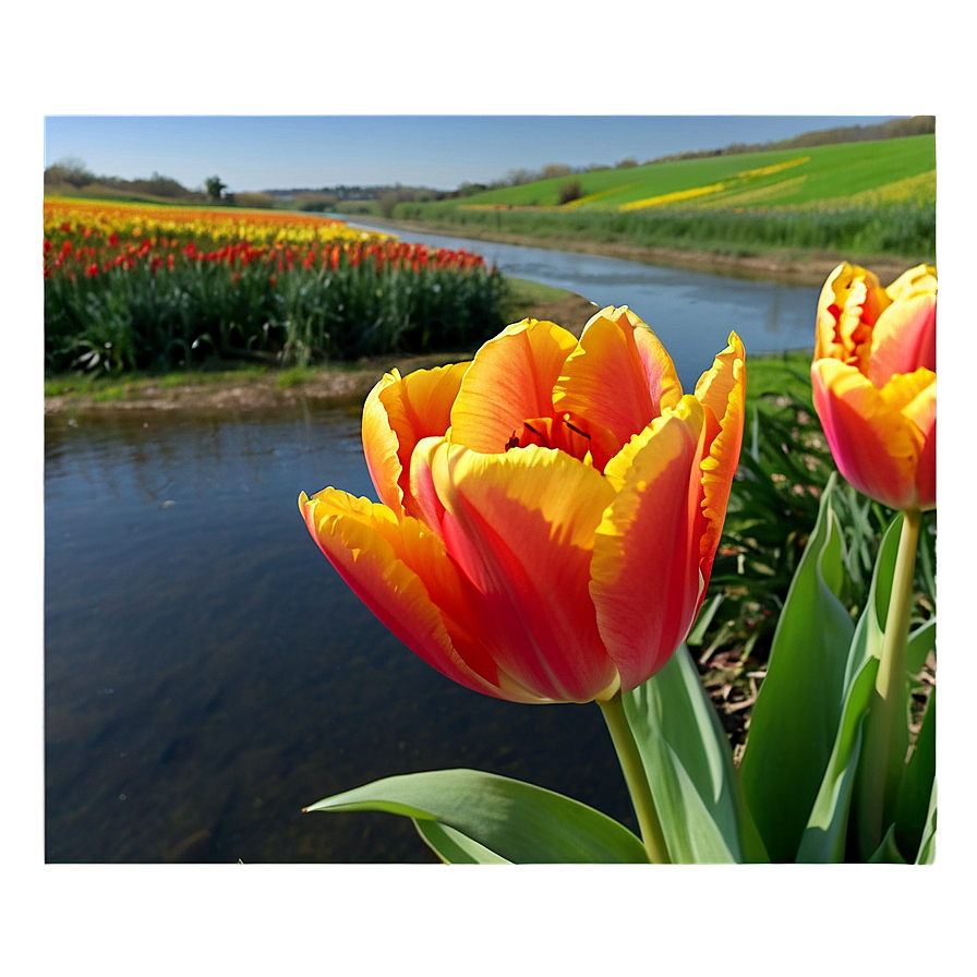 Download Tulips And River Png 05242024 | Wallpapers.com