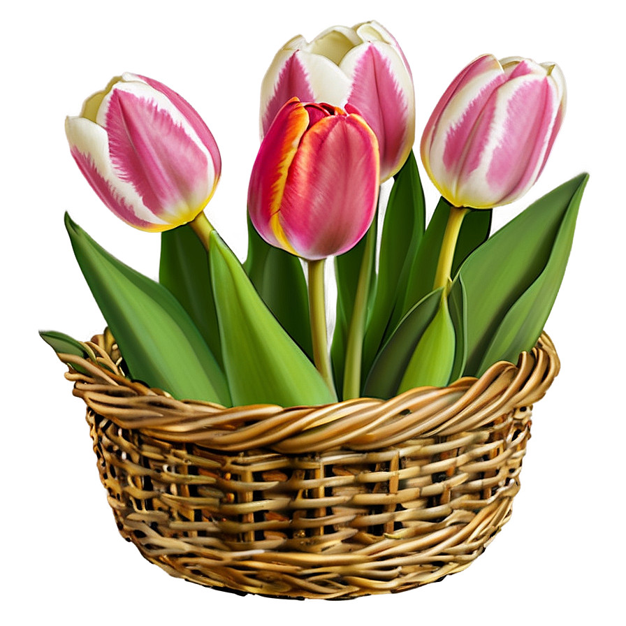 Tulips In Basket Png 05242024 PNG