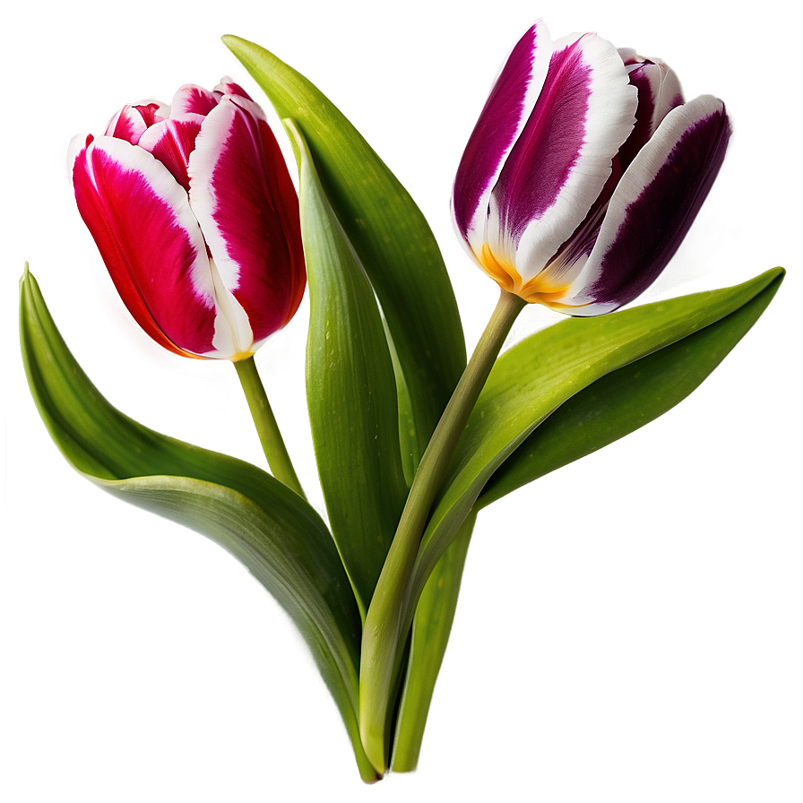 Tulips On White Background Png 05242024 PNG