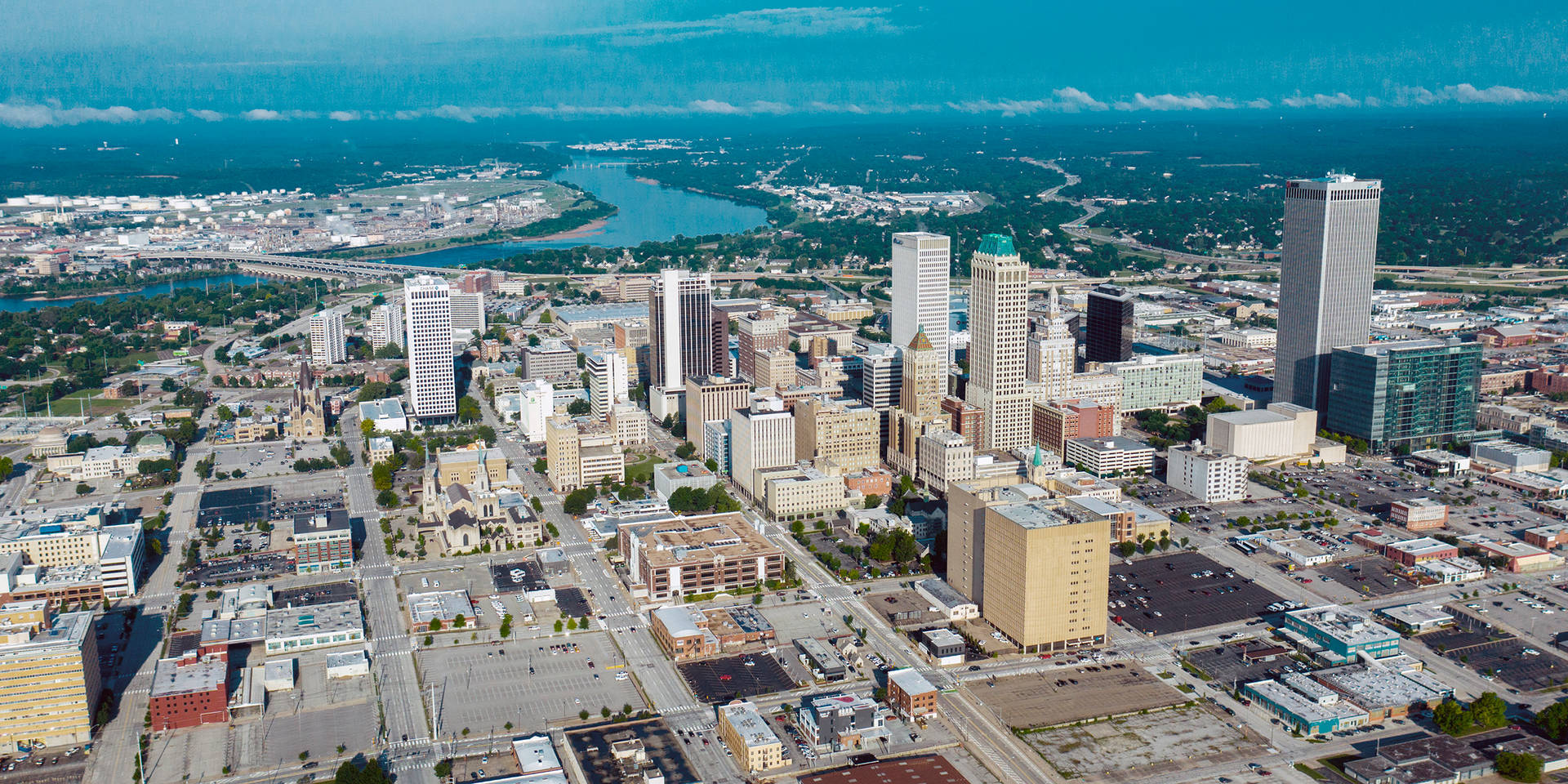 Tulsa Oklahoma Panoramic Aerial Shot Wallpaper