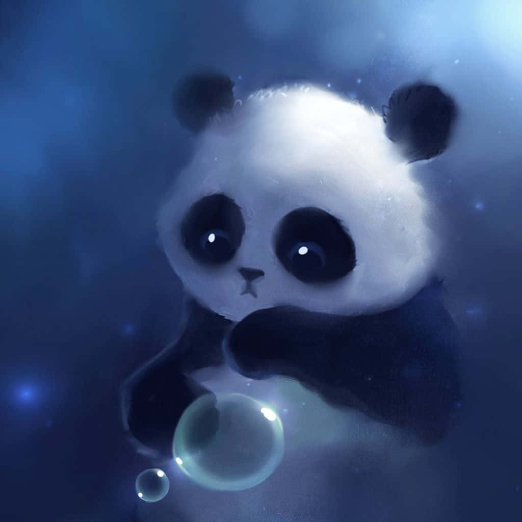 Adorable Tumblr Ipad Panda Digital Art Wallpaper