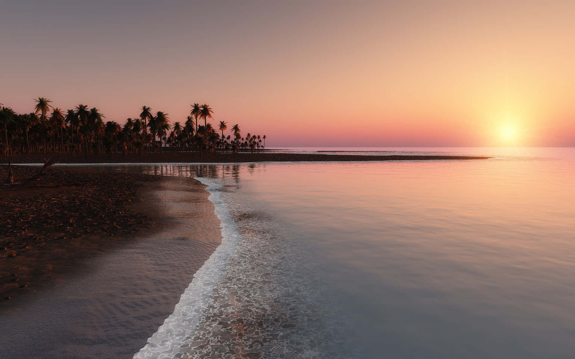 Beach Sunset Tumblr Laptop Wallpaper
