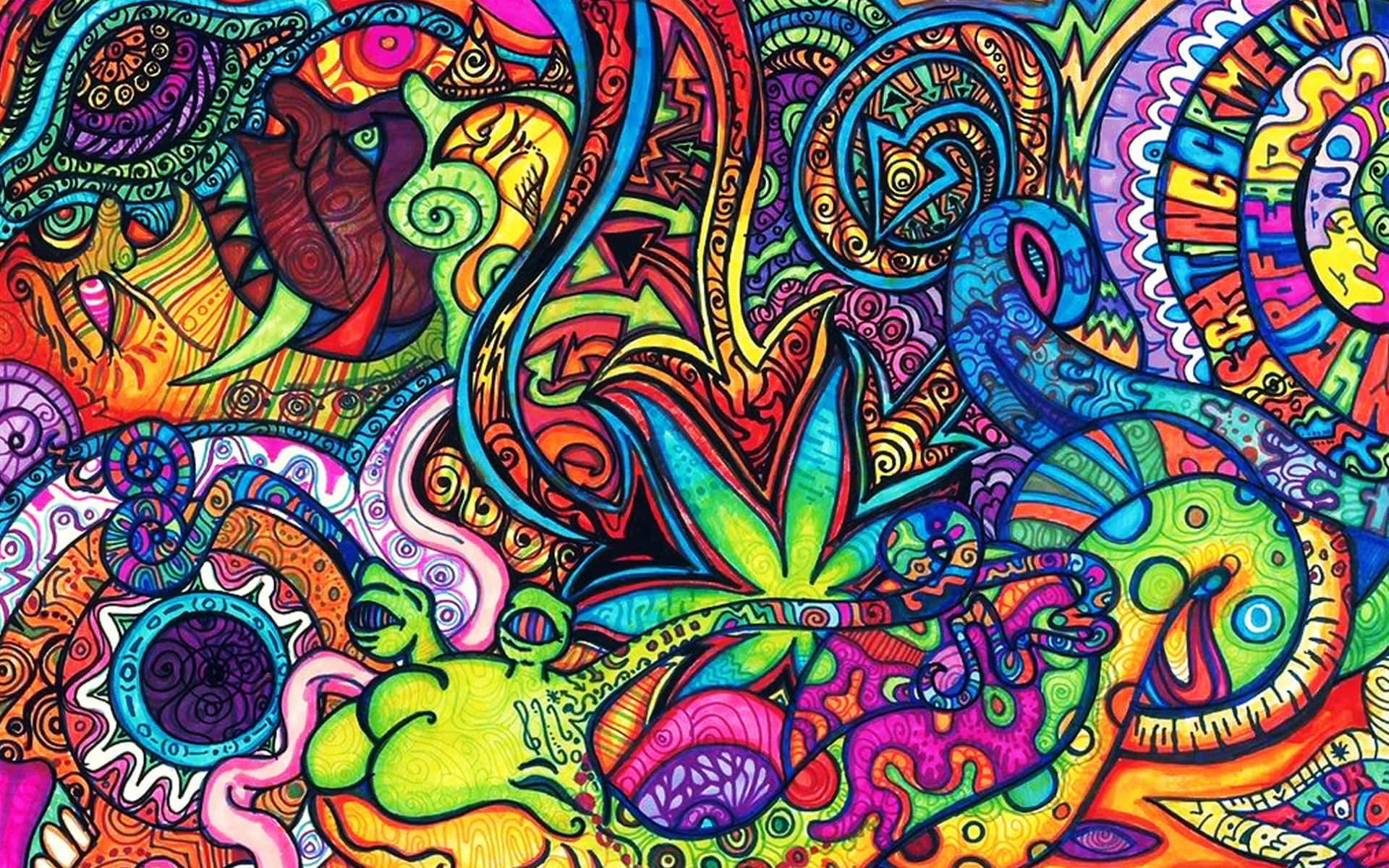 Farverig Doodle Tumblr Laptop Wallpaper Wallpaper
