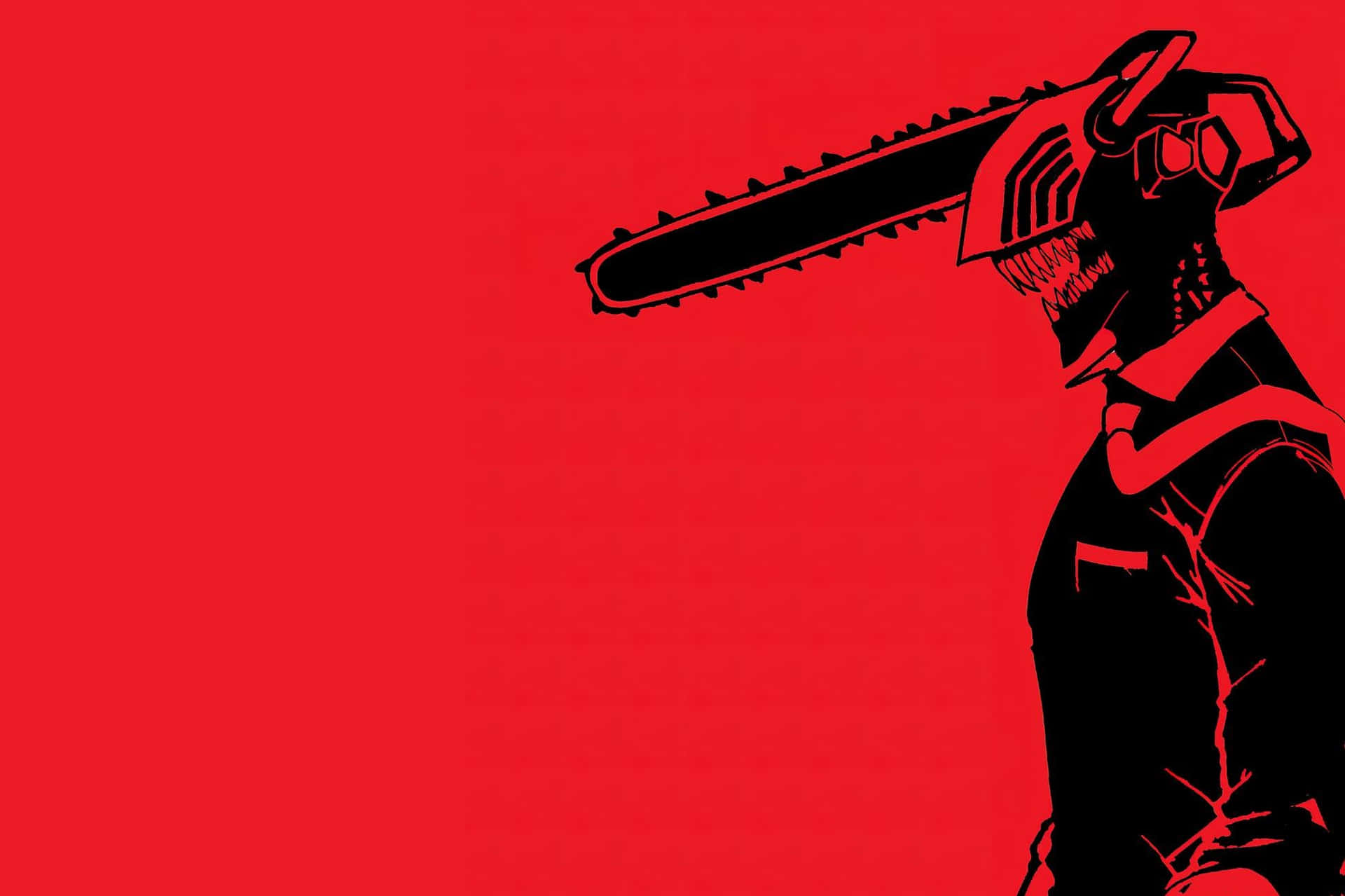 A Man With A Chainsaw On His Head Wallpaper