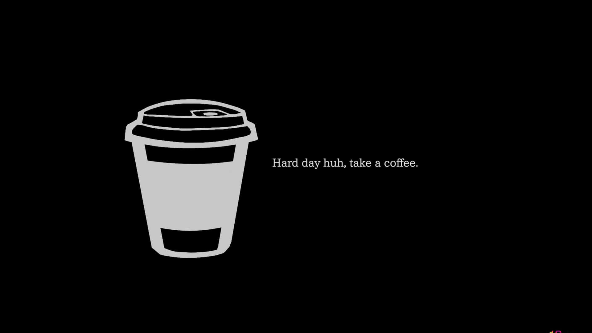 A Black Background With A Coffee Cup On It Wallpaper
