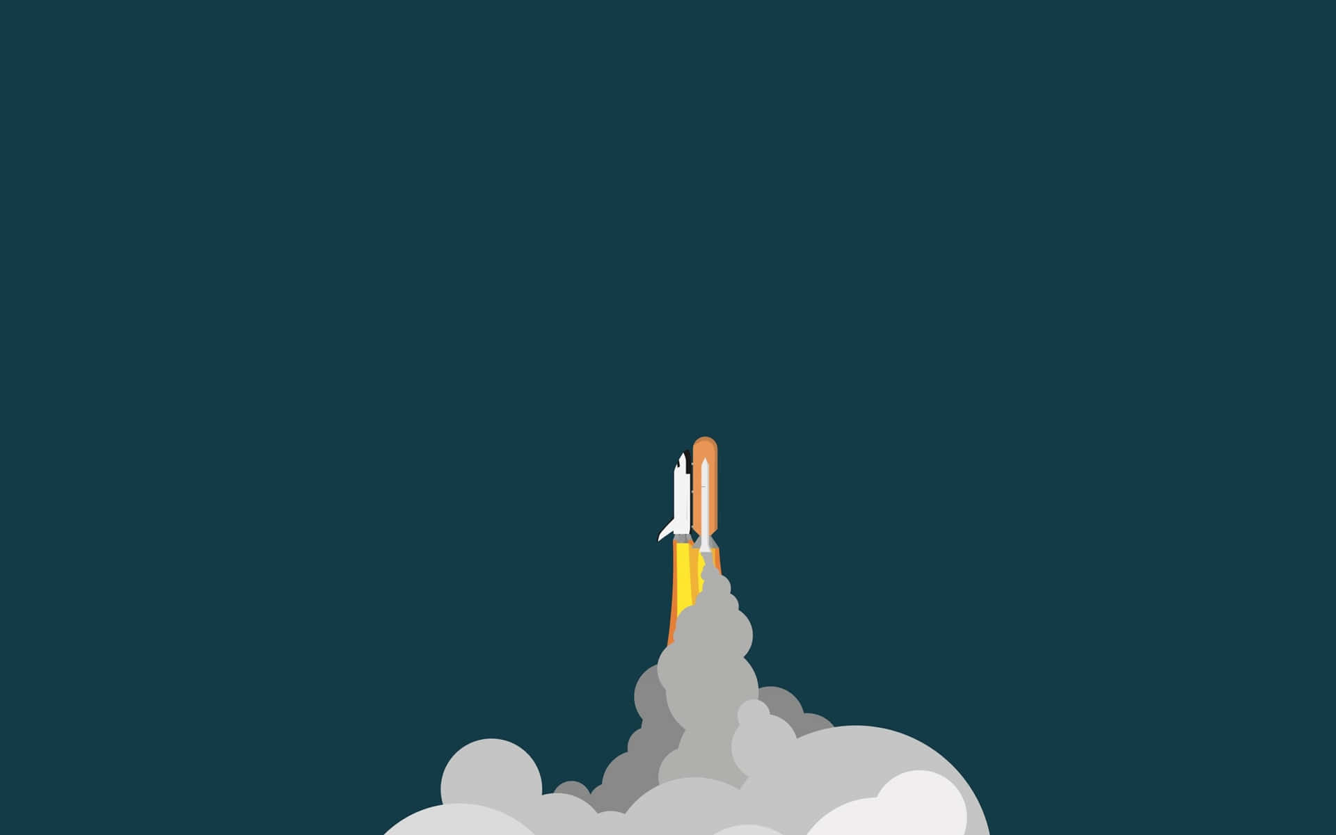 A Space Shuttle Is Taking Off In The Sky Wallpaper
