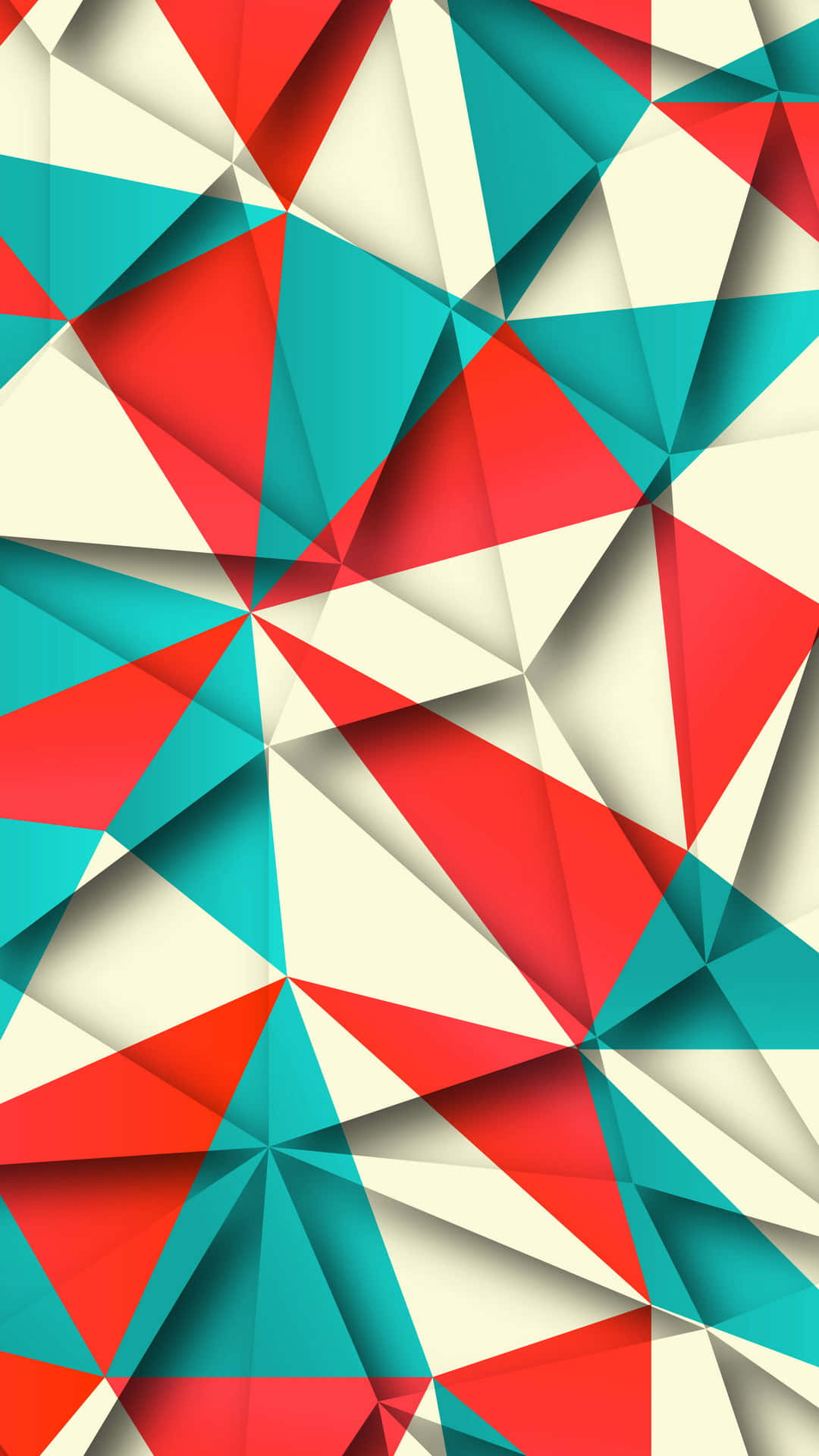 En rød, blå og hvid geometrisk mønster Wallpaper