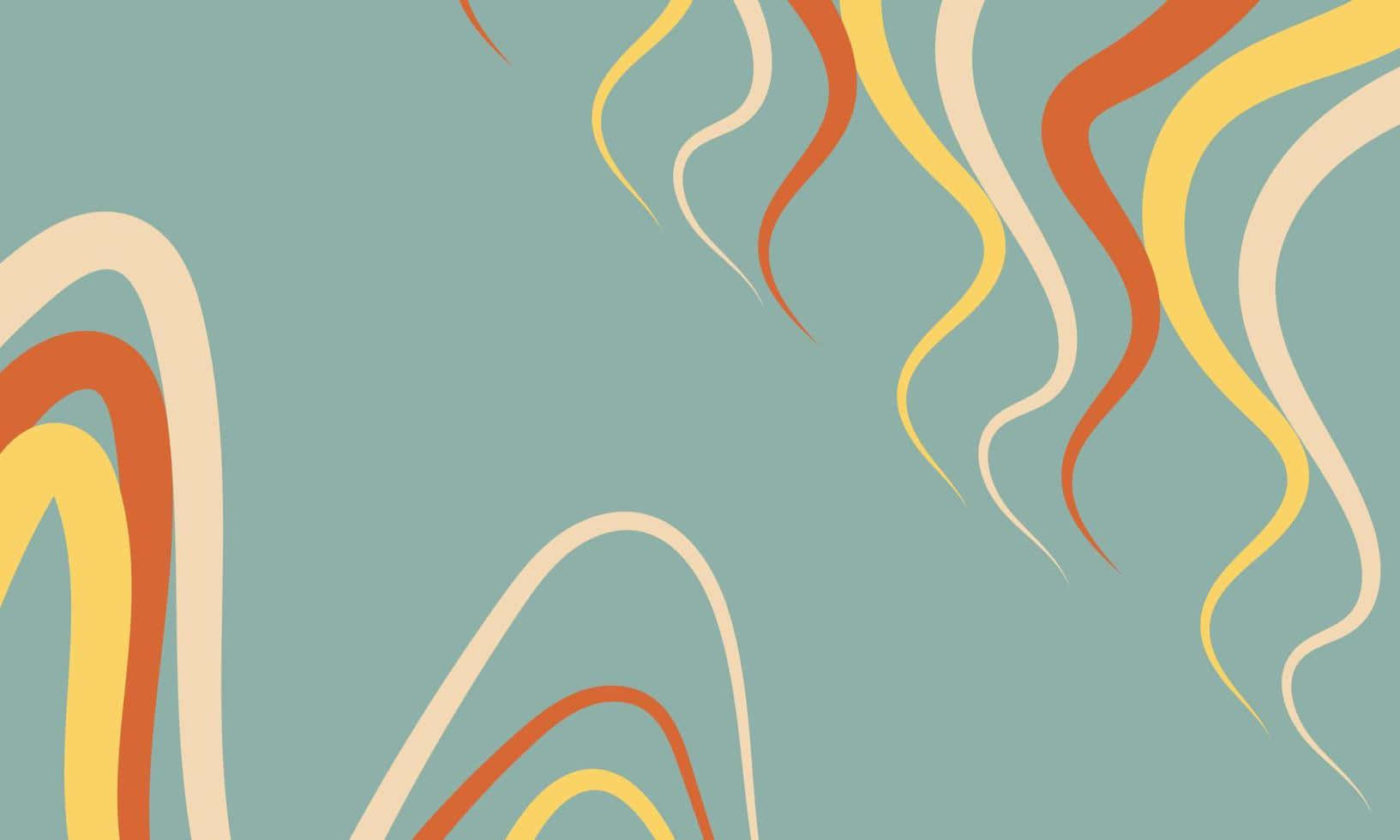 En farverig abstrakt baggrund med bølger og swirls af elektrisk turkis Wallpaper