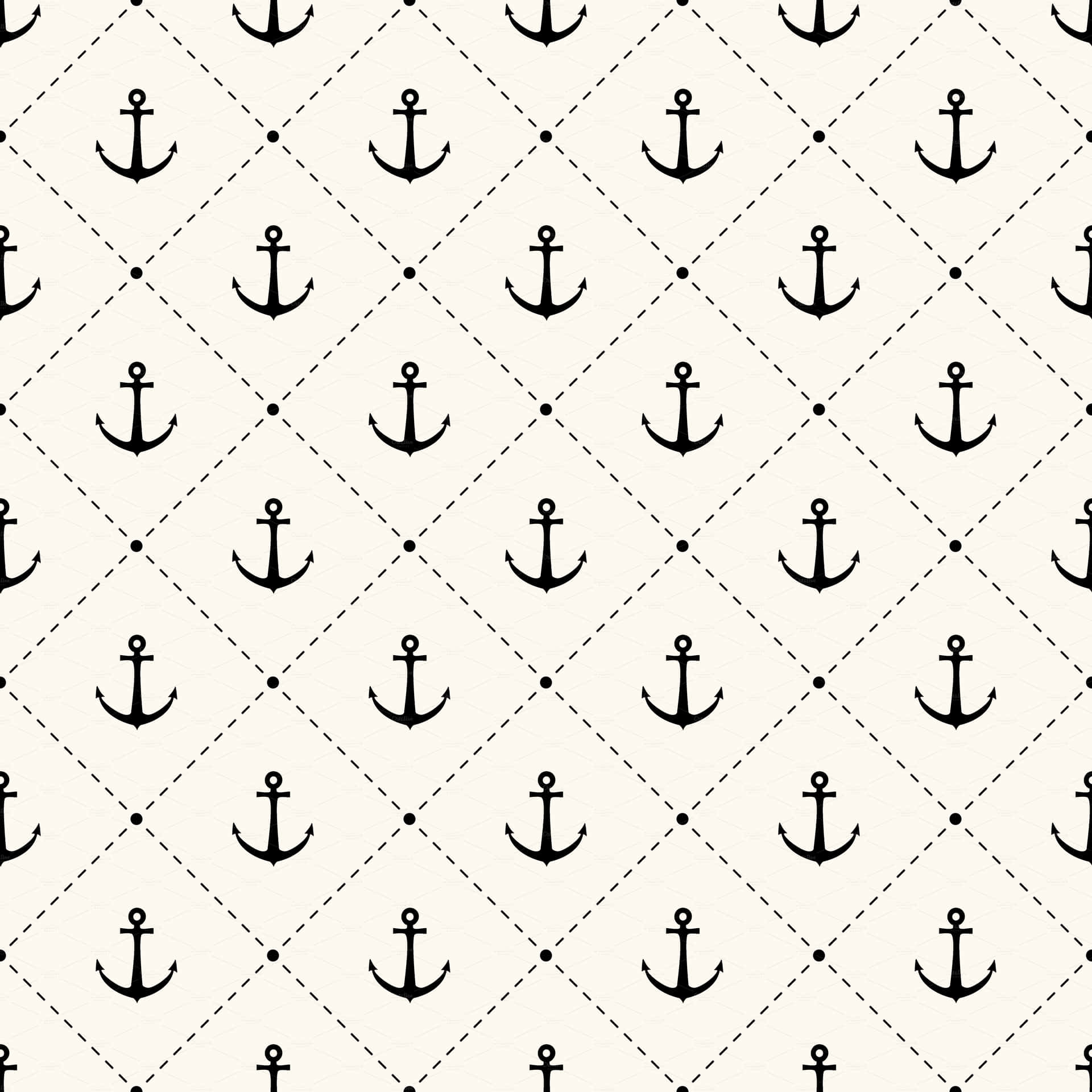 Anchors On A White Background Wallpaper