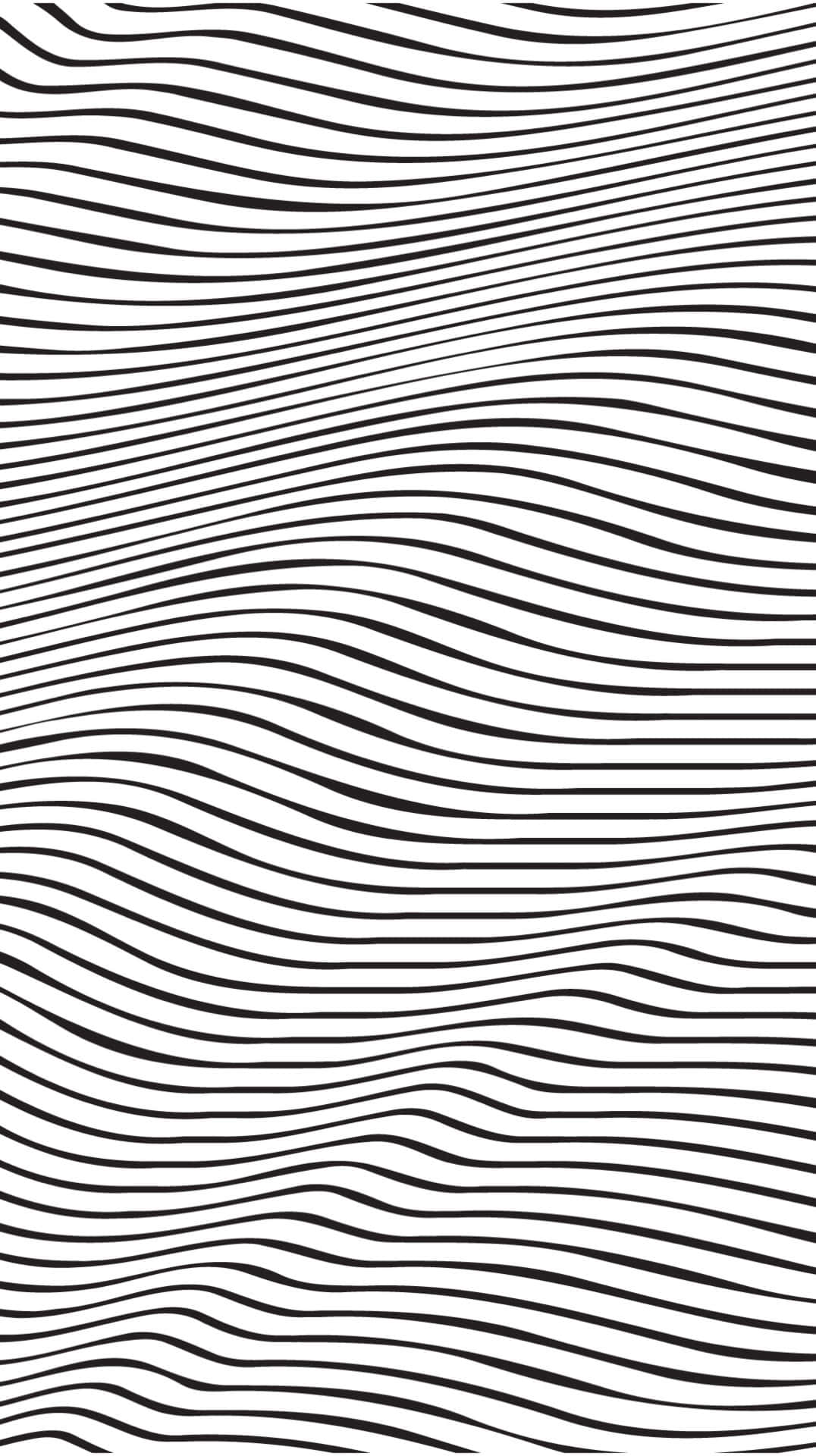 Einschwarz-weißes Wellenförmiges Muster Wallpaper