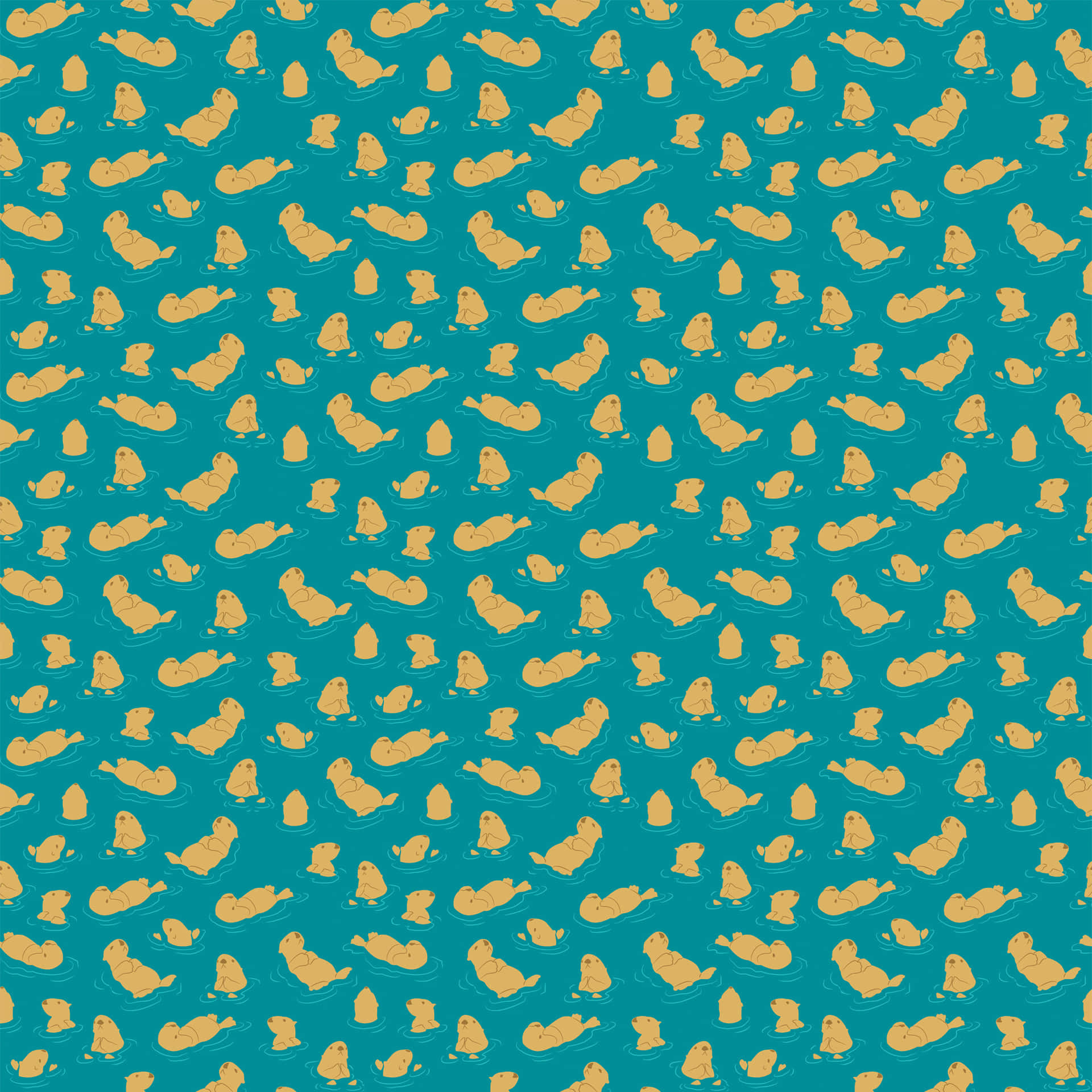 A Pattern With A Lot Of Orange And Yellow Birds Wallpaper