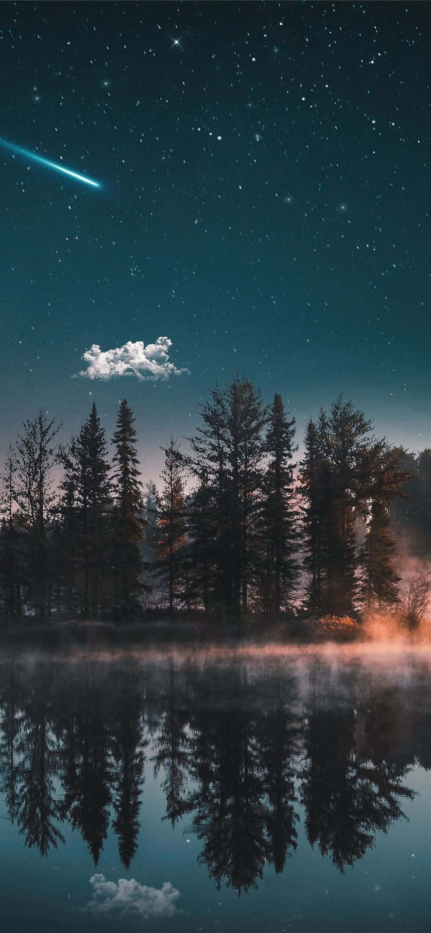 Shooting Star Across Lake Valley Tumblr Photography Iphone Wallpaper