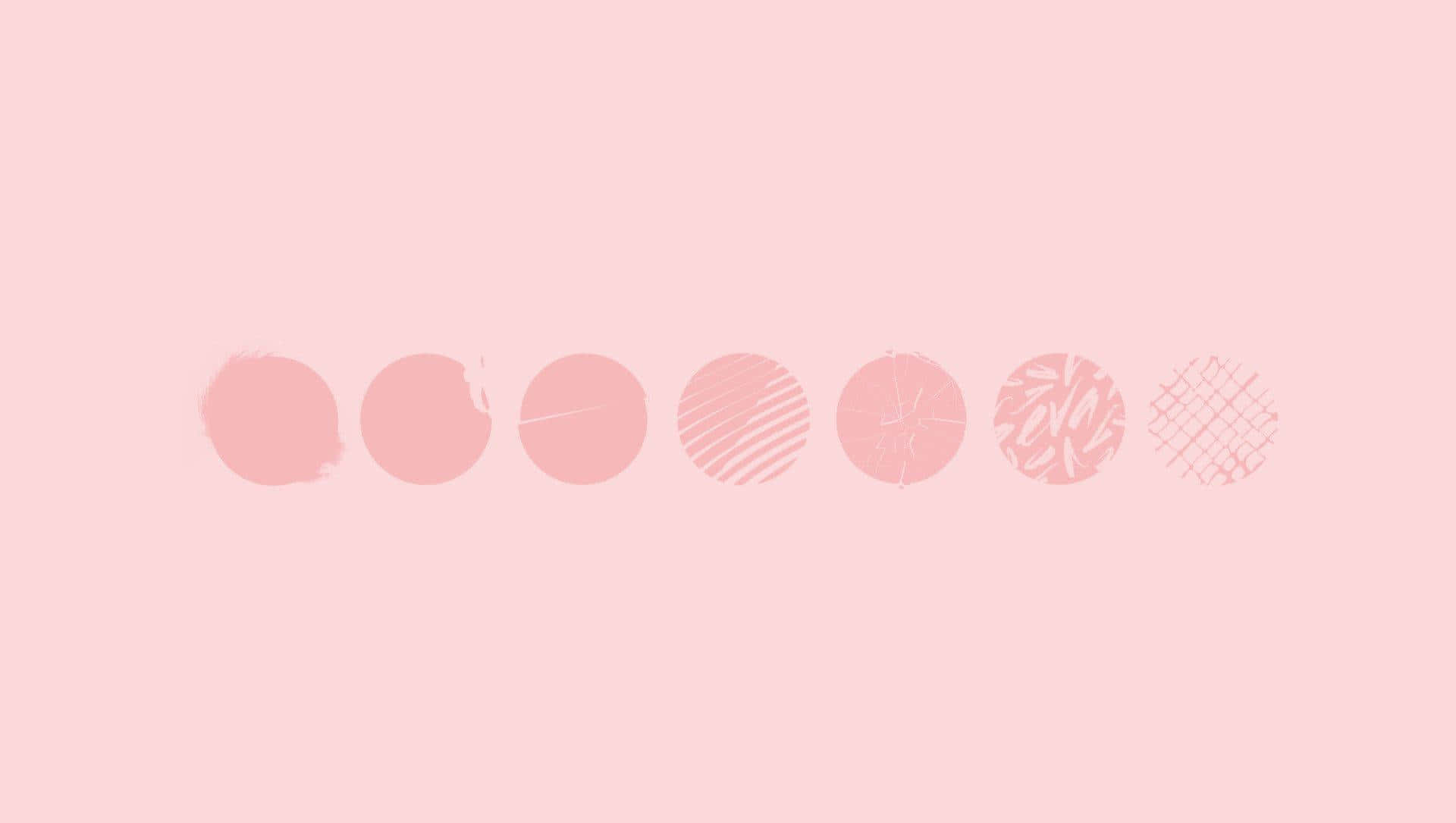 Pink background with nature-inspired shapes.