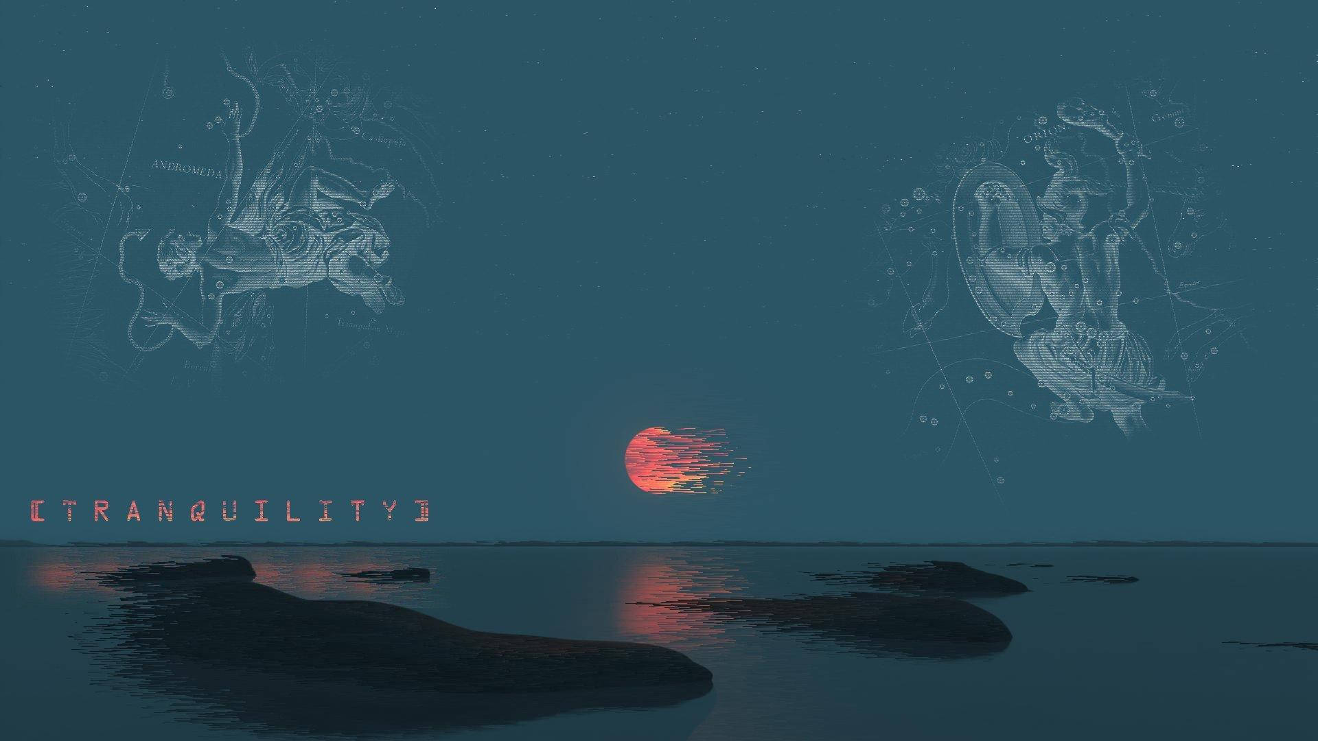 a drawing of a moon and a rock with the words etacles Wallpaper
