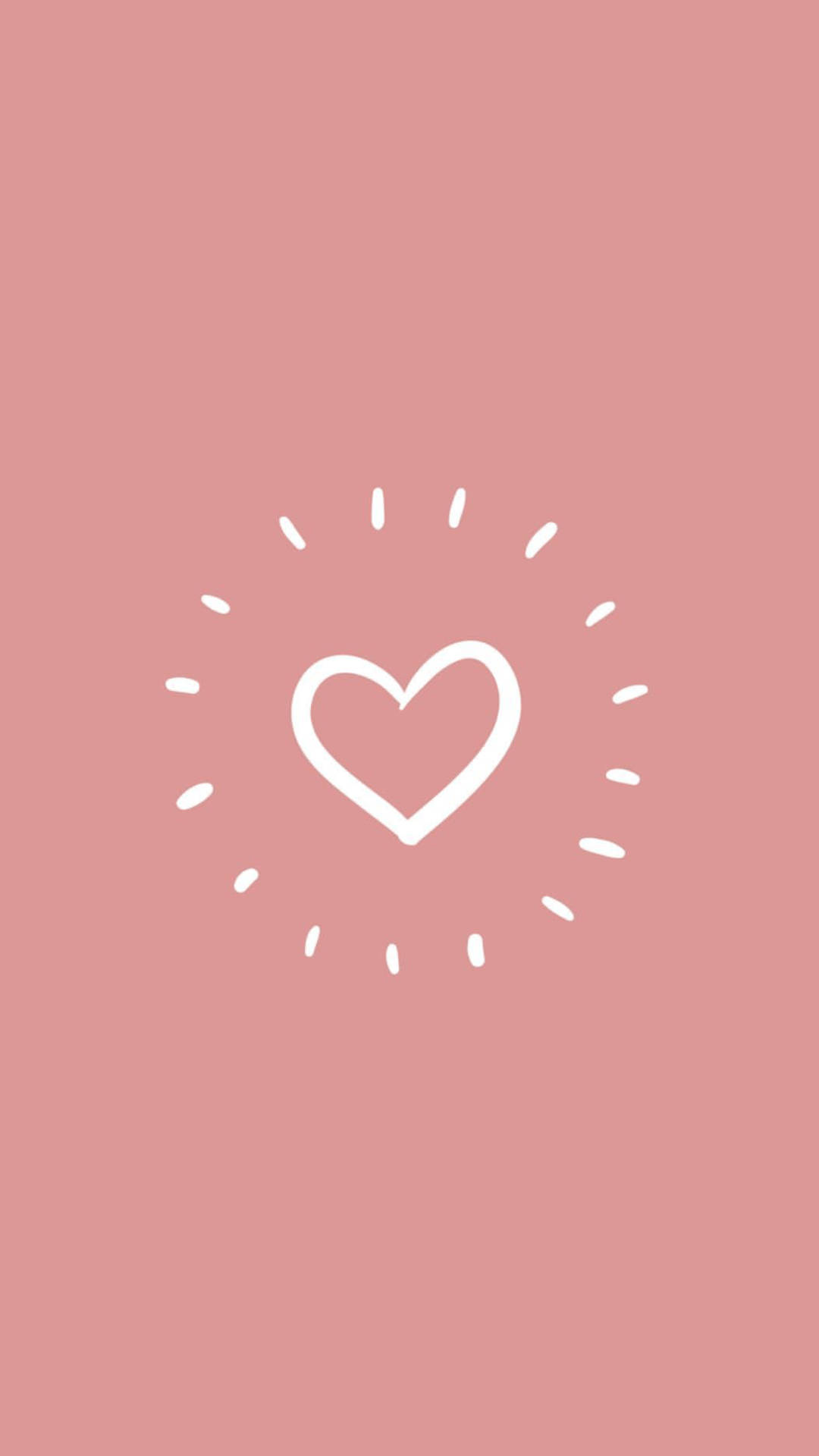 Wallpaper - Tumblr Valentinsdag Pink Minimalistiske Hjerte Tapet Wallpaper