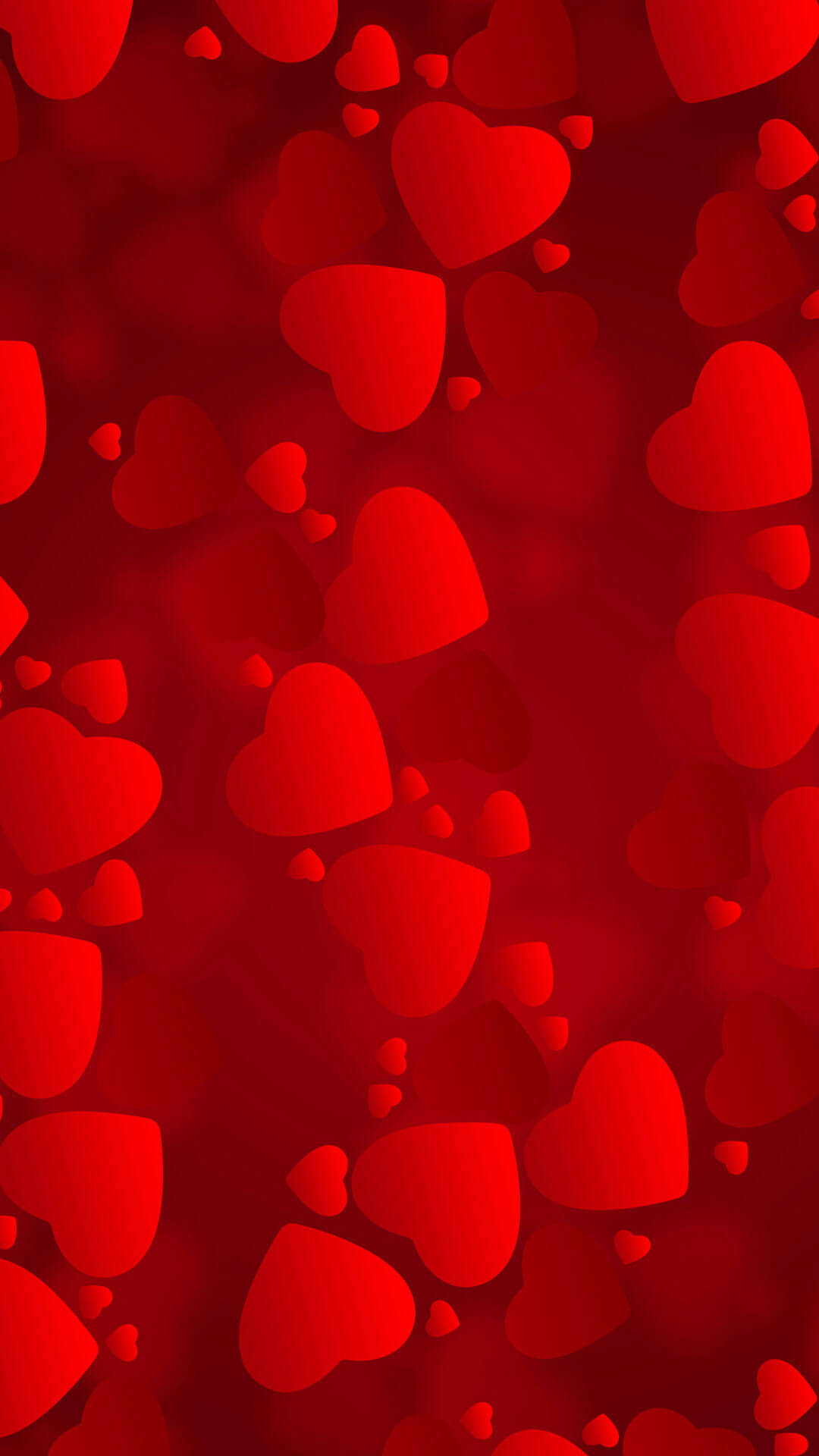 Røde hjerter på et rødt baggrund Wallpaper