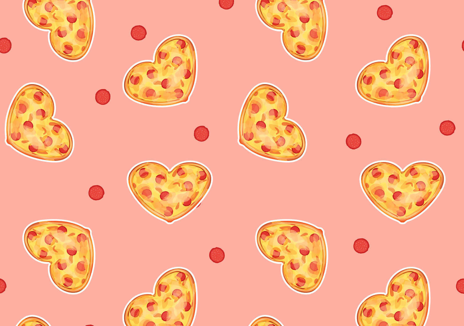 Patrónde Corazones De Pizza Para El Día De San Valentín En Tumblr. Fondo de pantalla