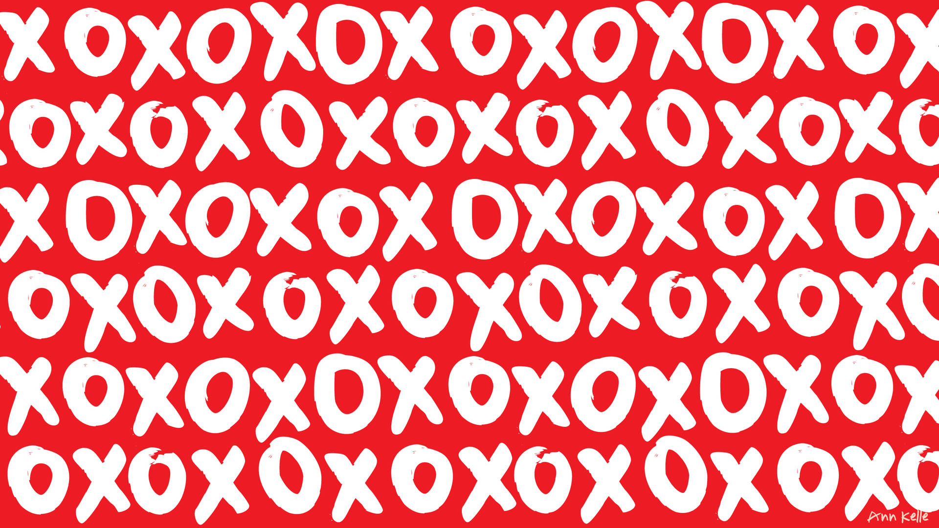 Tumblr Valentines Day XOXO Red Pattern Wallpaper