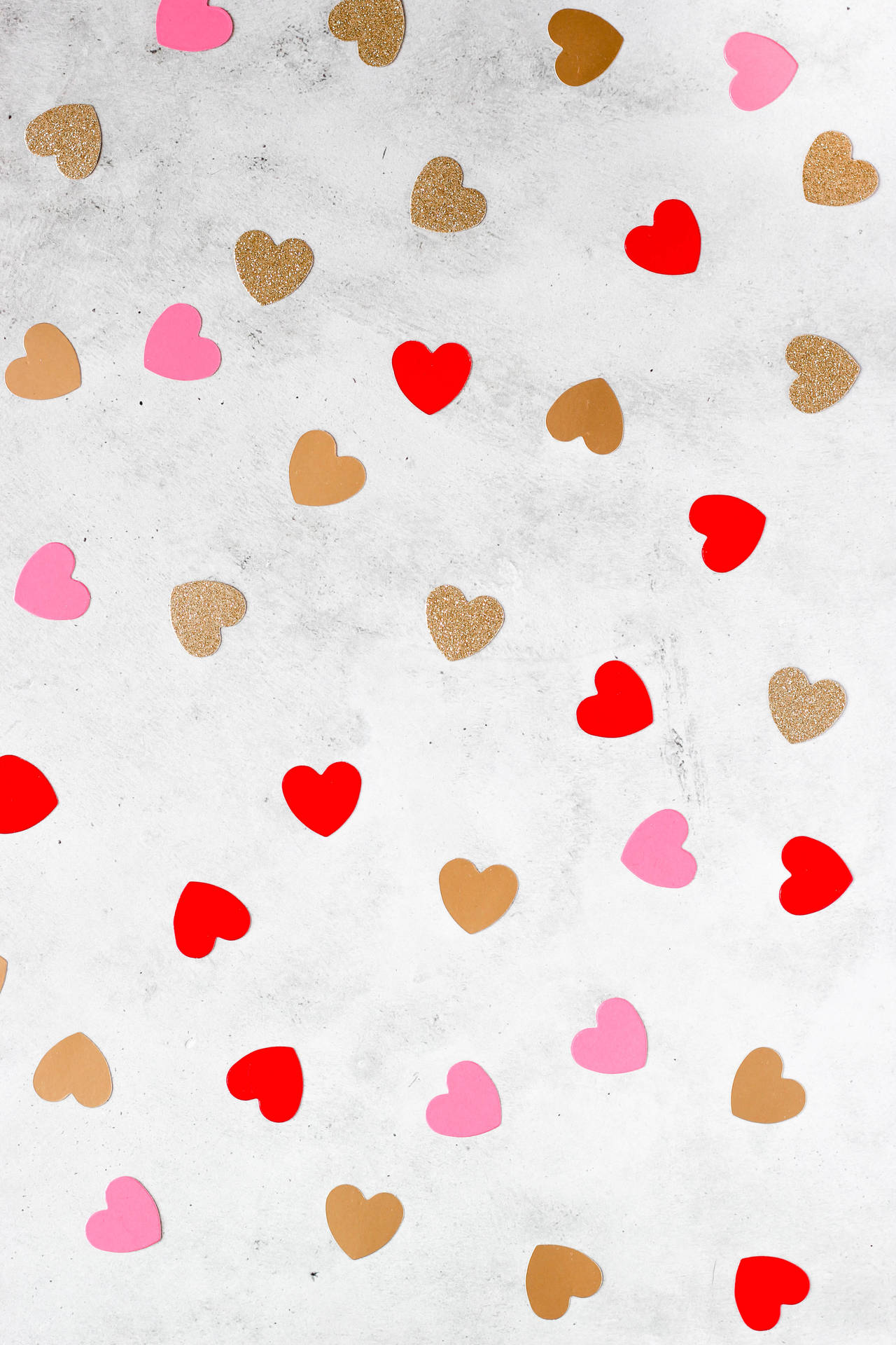 Valentine's Day Confetti Hearts Wallpaper