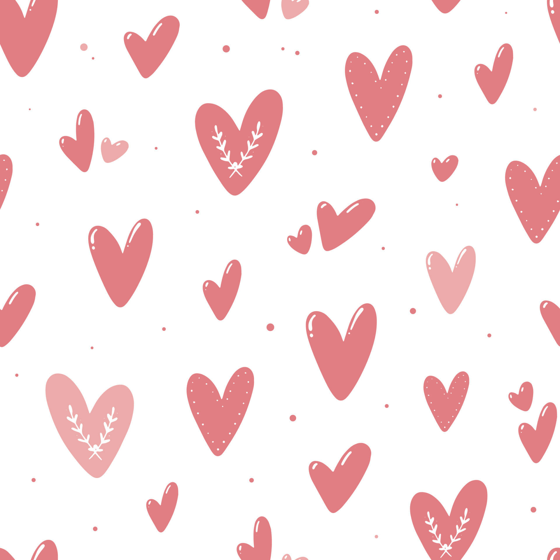 rosa hjerter på et hvidt baggrund Wallpaper