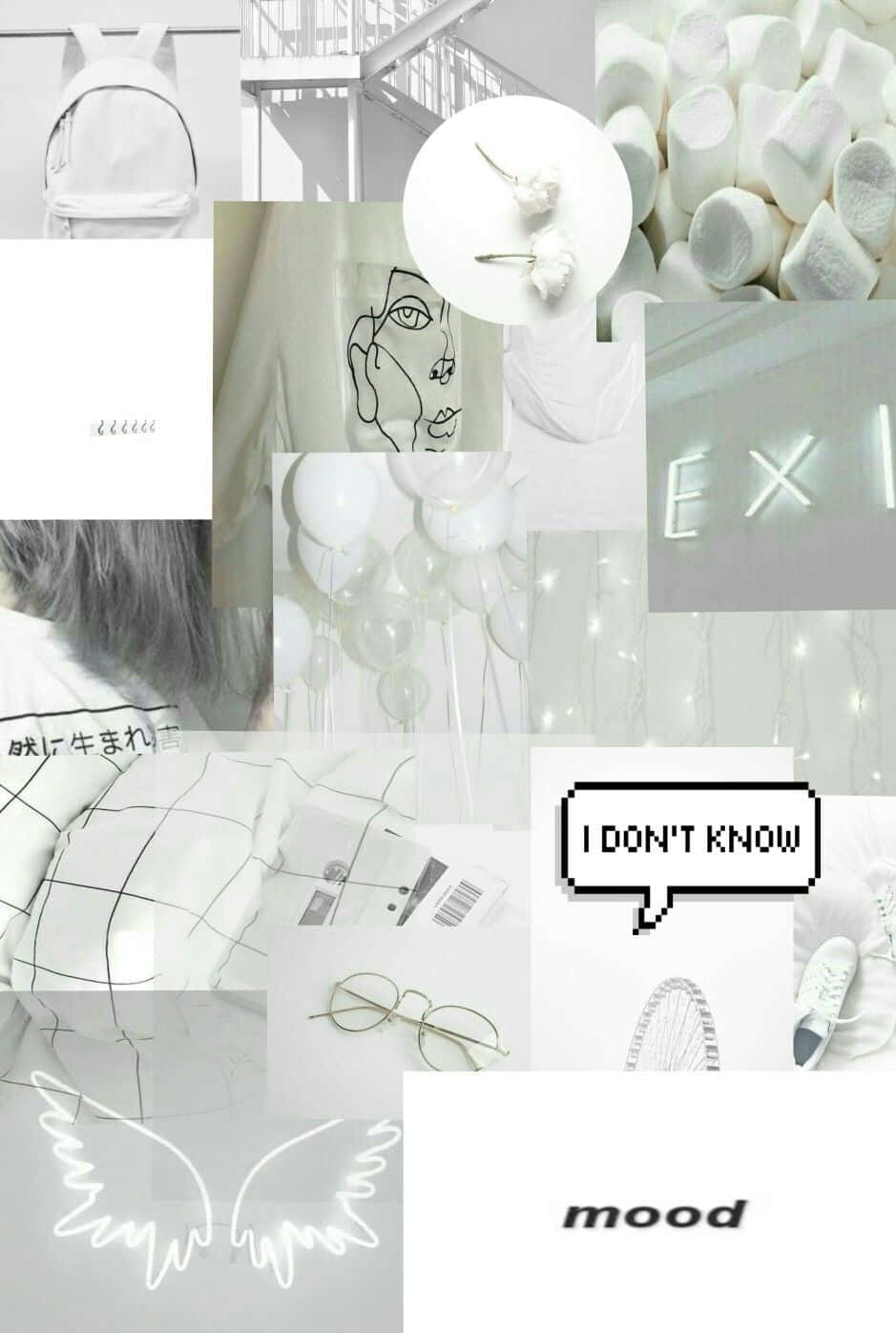 A Collage Of White And White Items
