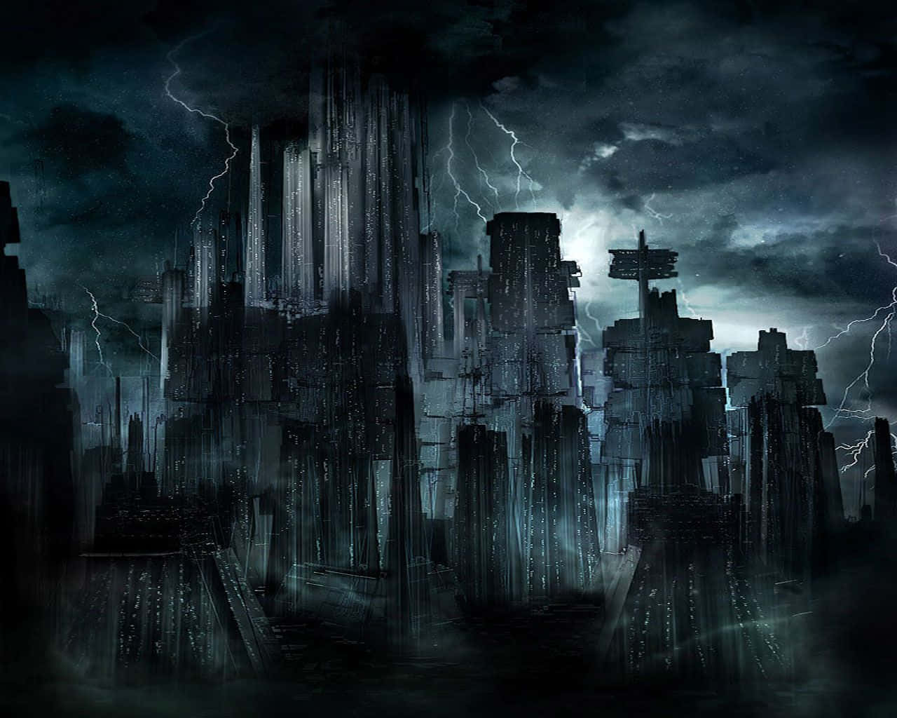 Tumultuous Dark City Wallpaper