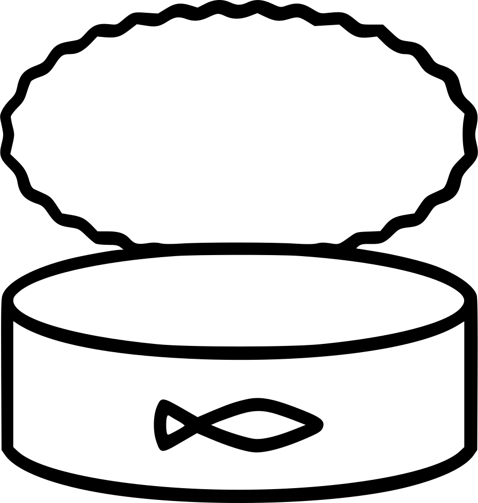 Tuna Can Outline Graphic PNG