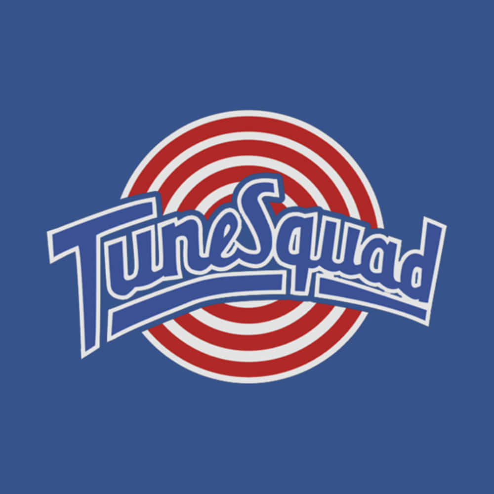Logoet til Tunesquad på en blå baggrund Wallpaper