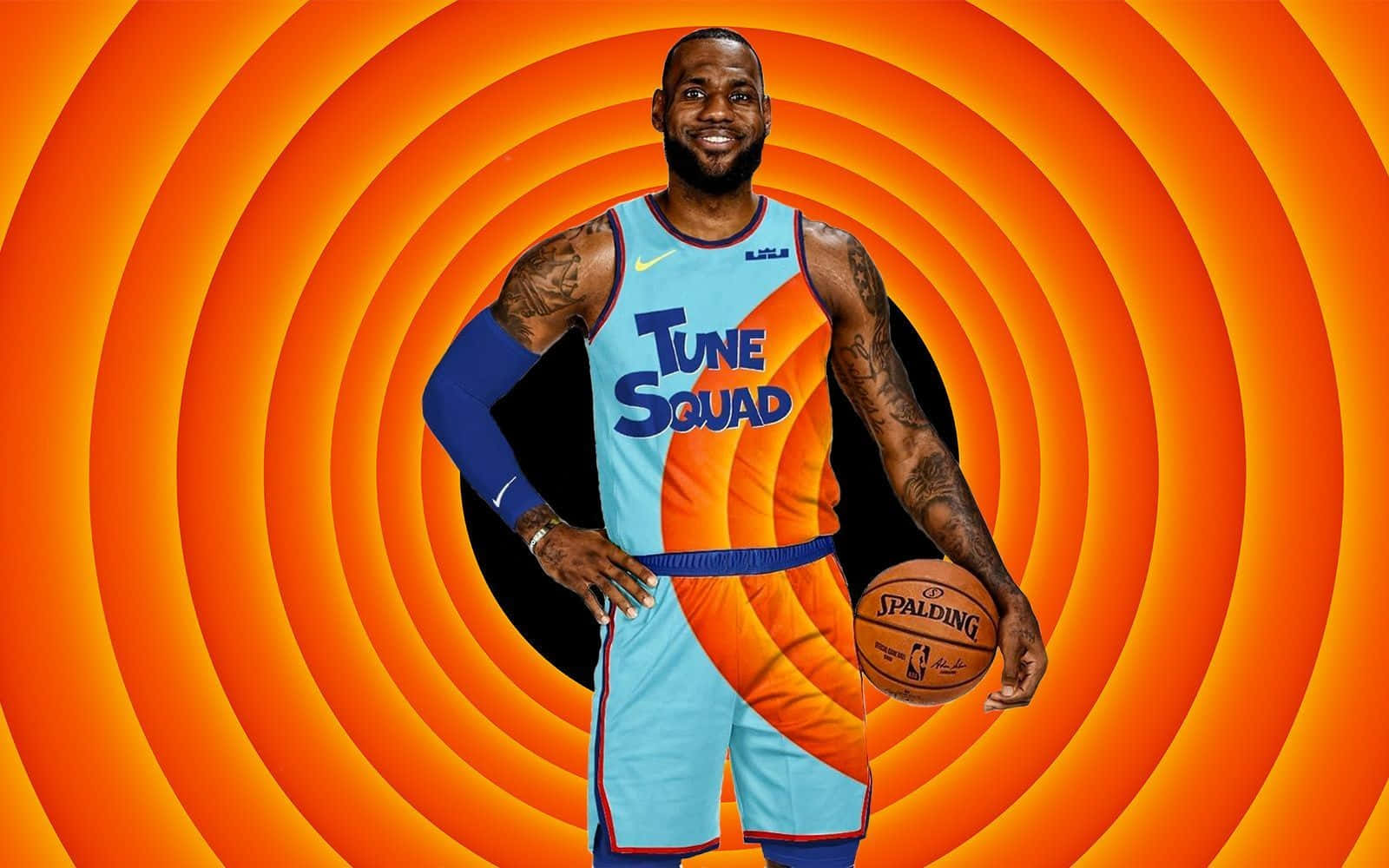 Lebron James In A Tune Squad Jersey Background