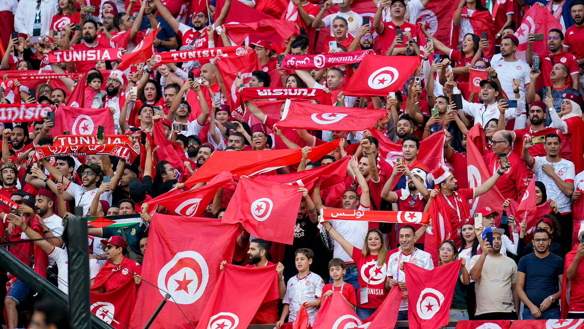 Tunisia National Football Team Cheering Fans Wallpaper